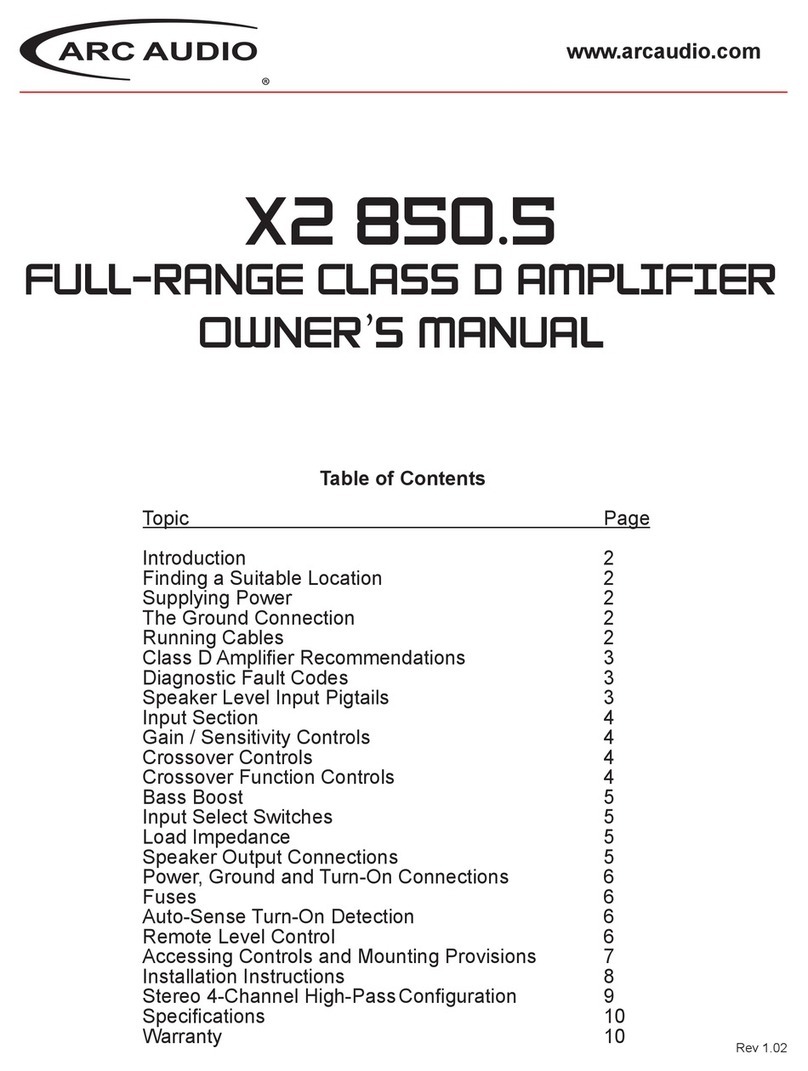 ARC Audio X2 850.5 User manual