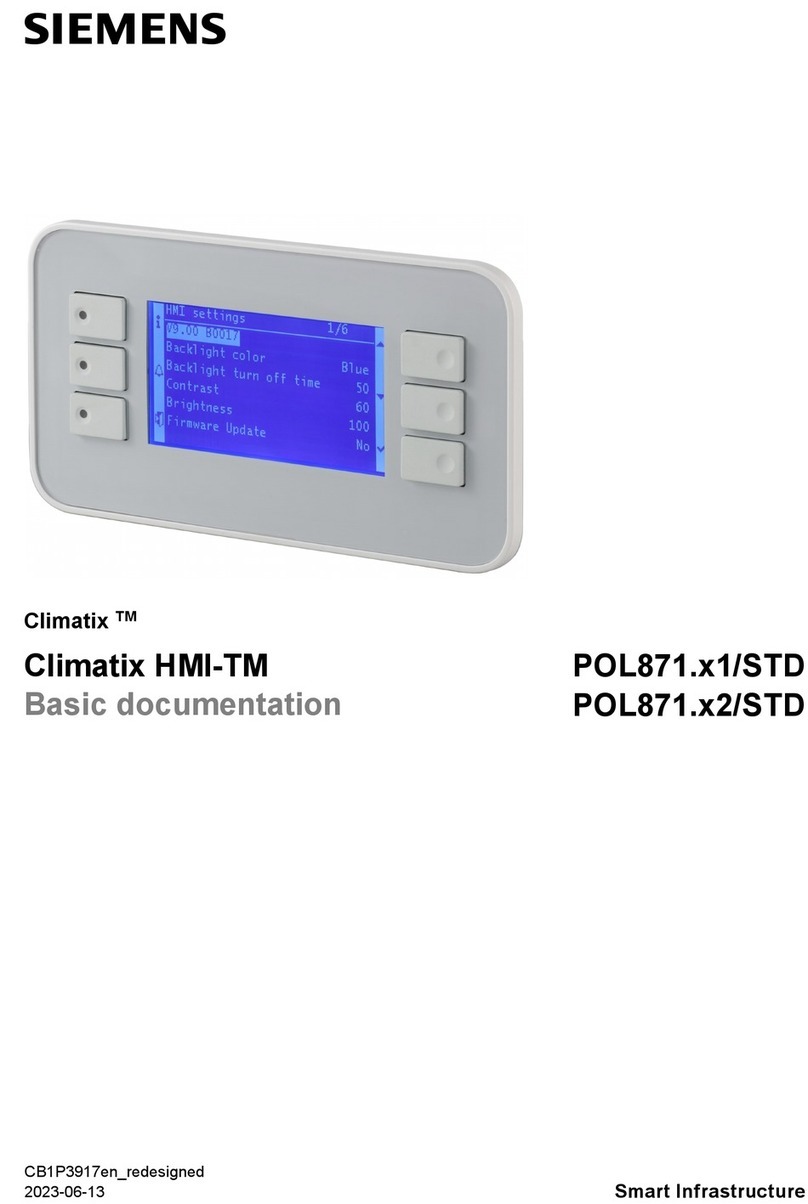 Siemens Climatix POL871 1/STD Series Operator's manual