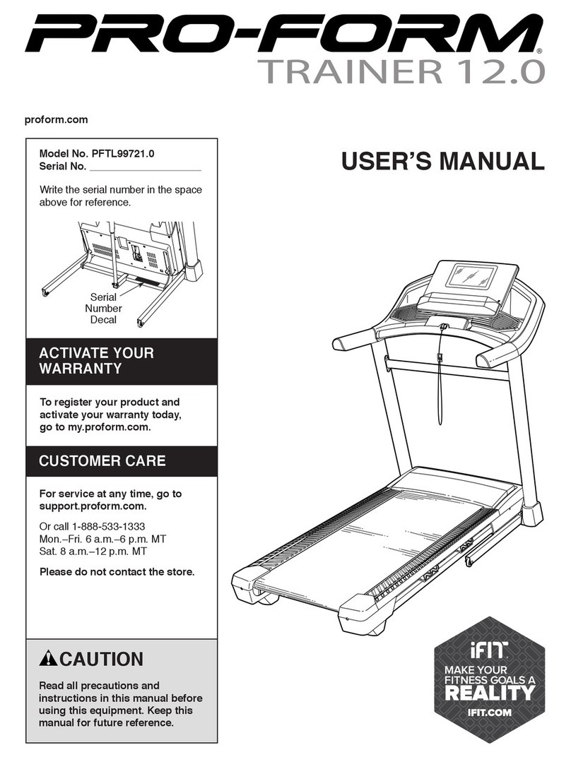 ICON Health & Fitness Pro-Form Trainer 12.0 PFTL99721.0 user manual