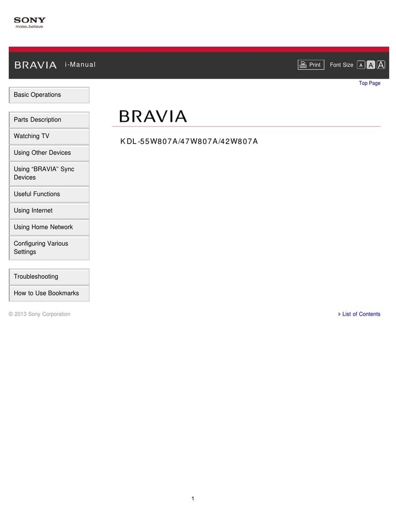 Sony Bravia KDL-47W807A User manual Sony Bravia KDL-47W807A User manual