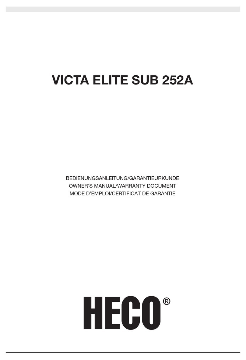 Heco VICTA ELITE SUB 252A Owner's manual/warranty document