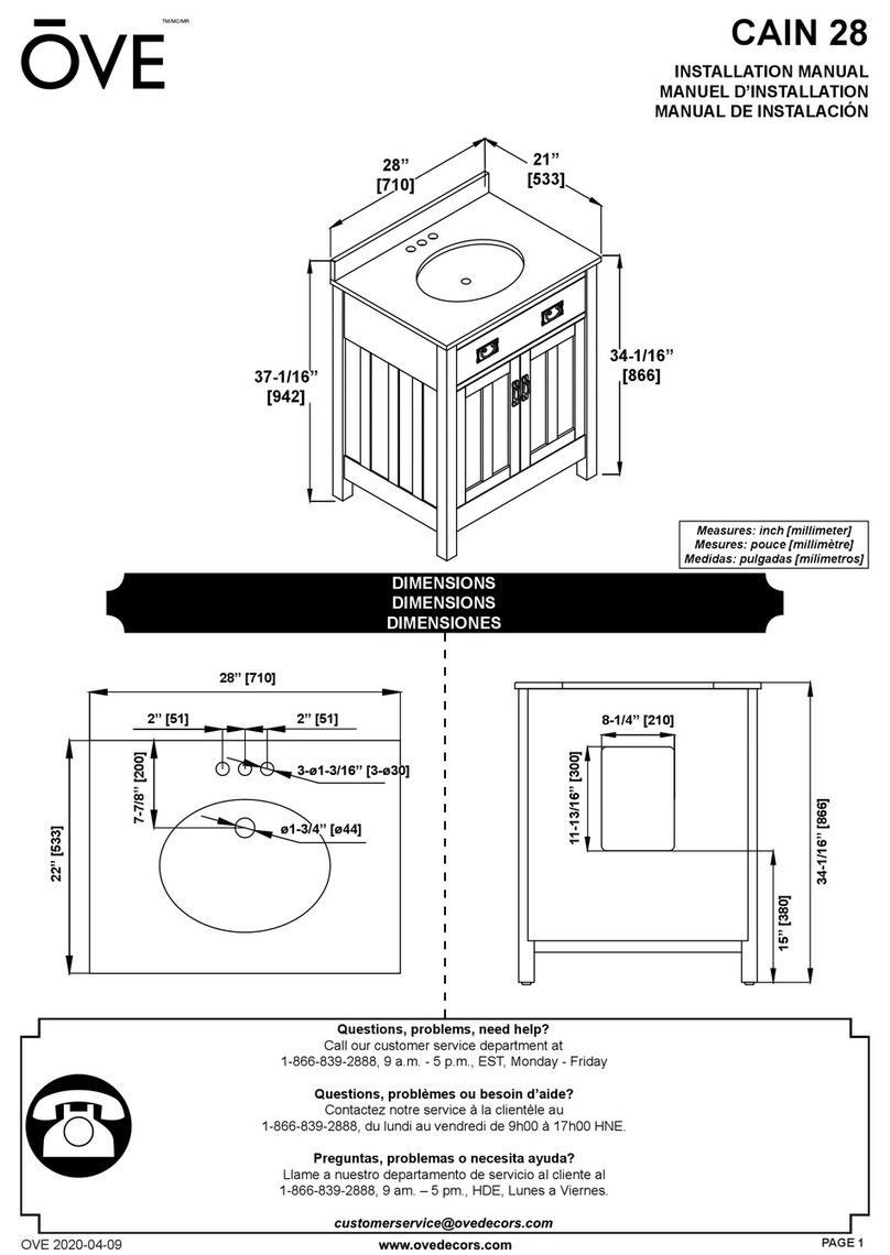 OVE CAIN 28 installation manual