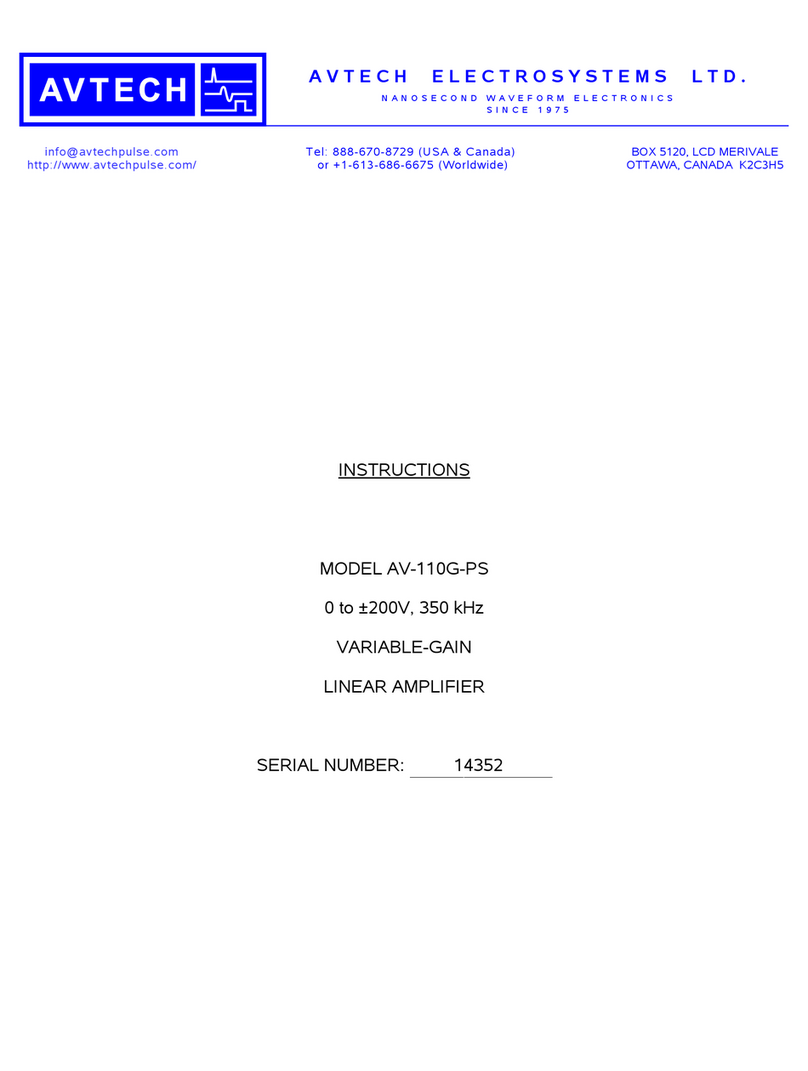 AVTECH ELECTROSYSTEMS LTD. AV-110G-PS instructions