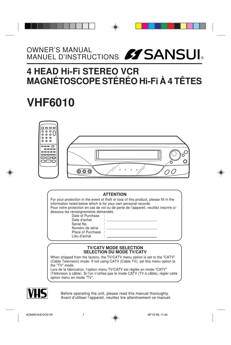 Sansui VHF6010 owner's manual