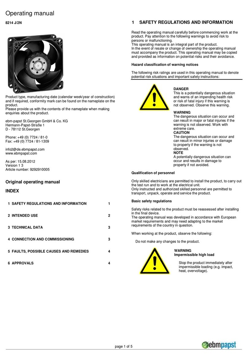 Ebmpapst 8214 J/2N User manual