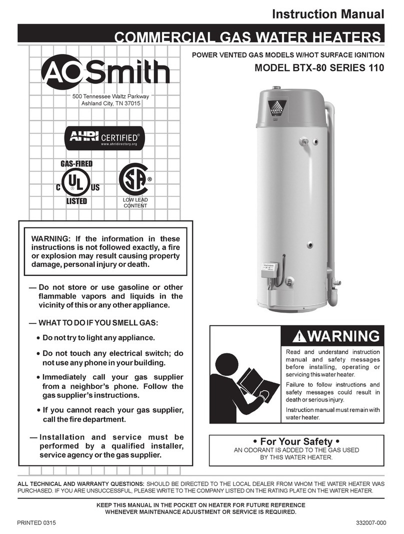A.O. Smith 110 User manual