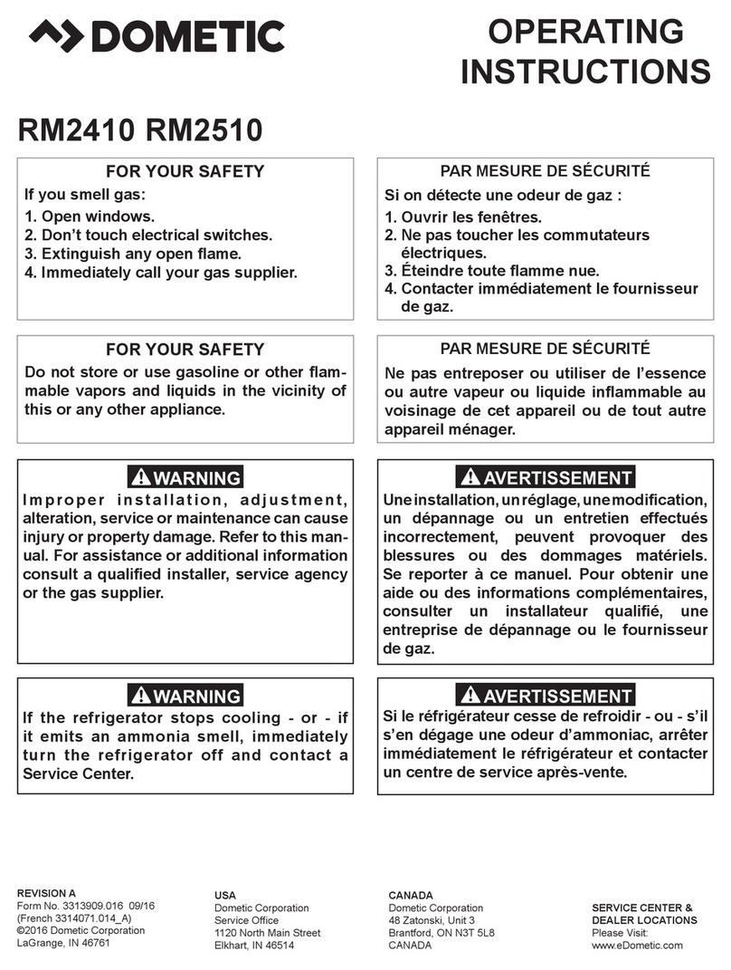 Dometic RM2510 operating instructions