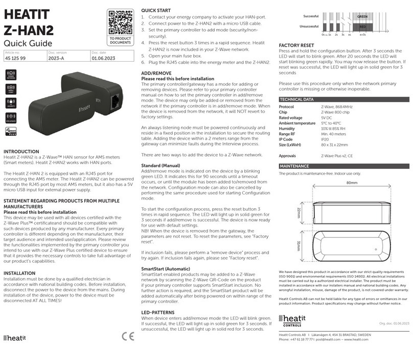 Heatit Controls Z-HAN2 quick guide