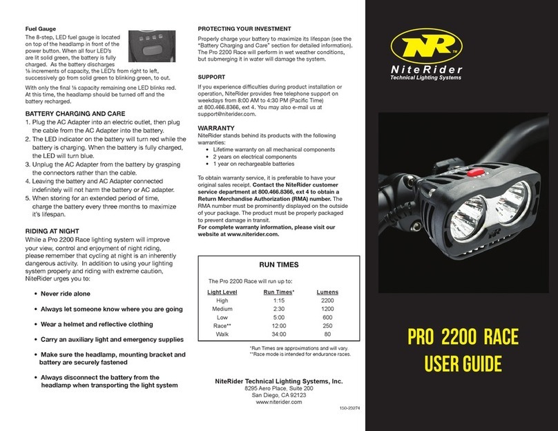 NiteRider PRO 2200 RACE user guide