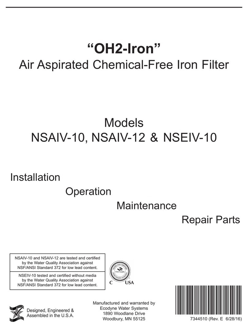 Ecodyne Water Systems OH2-Iron Installation, operation, maintenance & repair parts