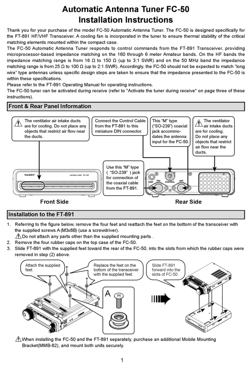 Yaesu FC-50 installation instructions