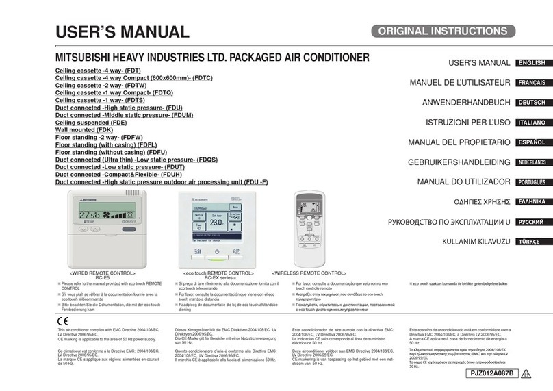 Mitsubishi Heavy Industries RC-EX Series User manual Mitsubishi Heavy Industries RC-EX Series User manual