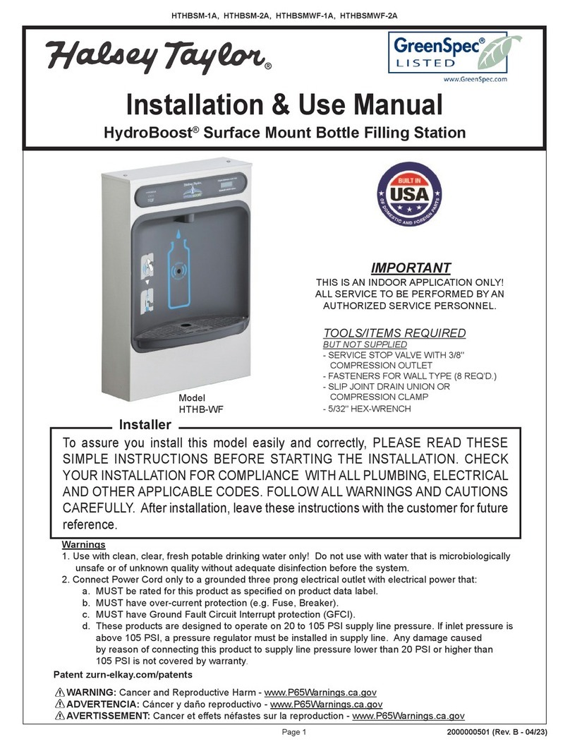 Halsey Taylor HydroBoost HTHBSM-1A Installation & use manual