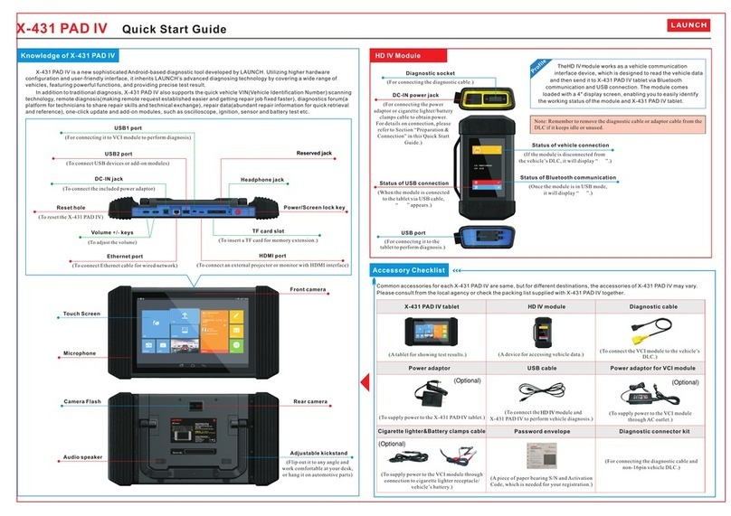 Launch X-431 PAD IV quick start guide