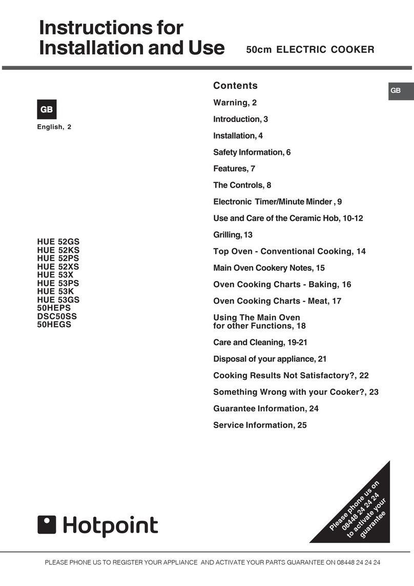 Hotpoint HUE 53X User manual