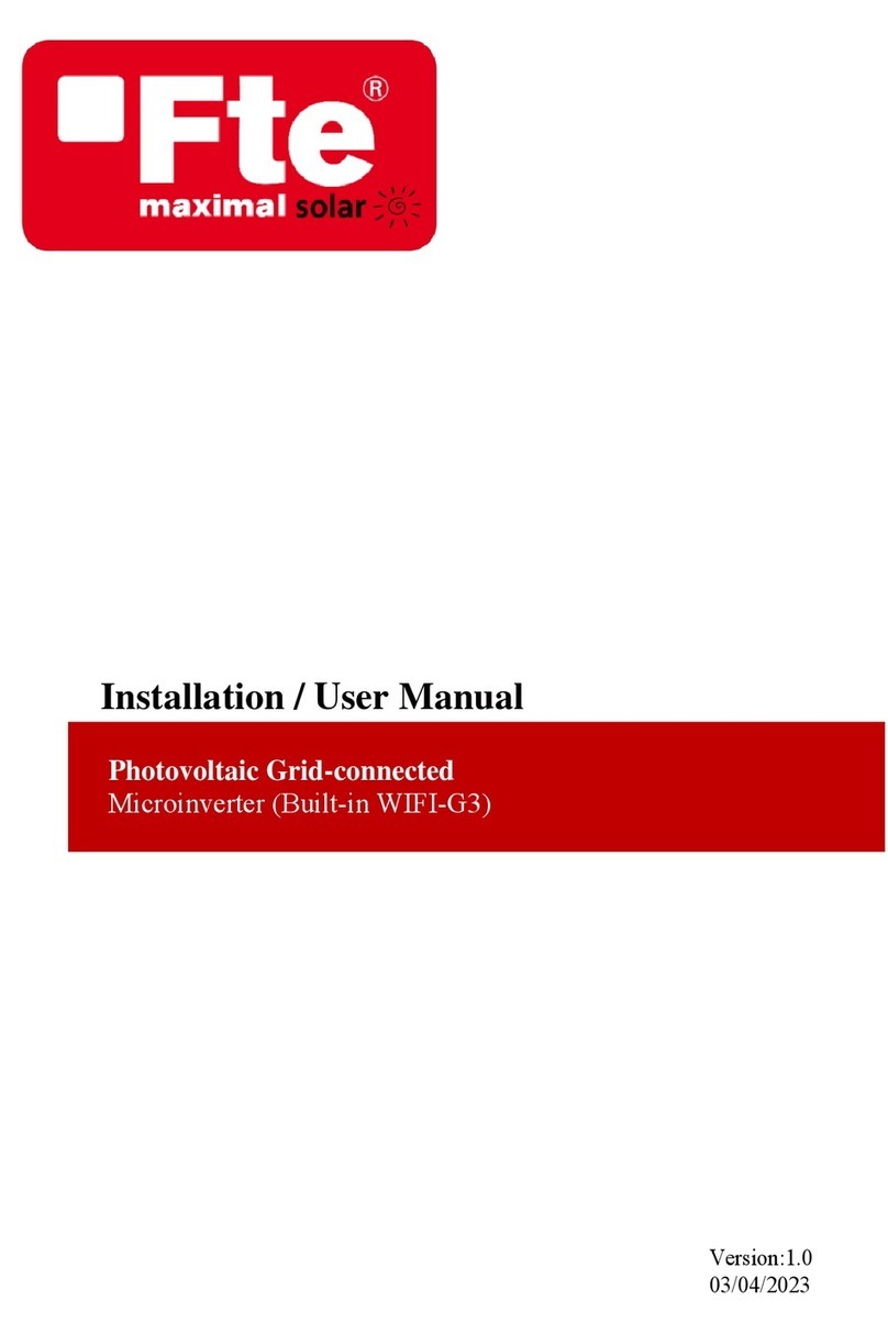 FTE Maximal SUN600G3-EU230 Installation & user manual FTE Maximal SUN600G3-EU230 Installation & user manual