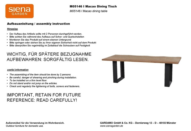 siena GARDEN Macao M05146 Assembly instruction