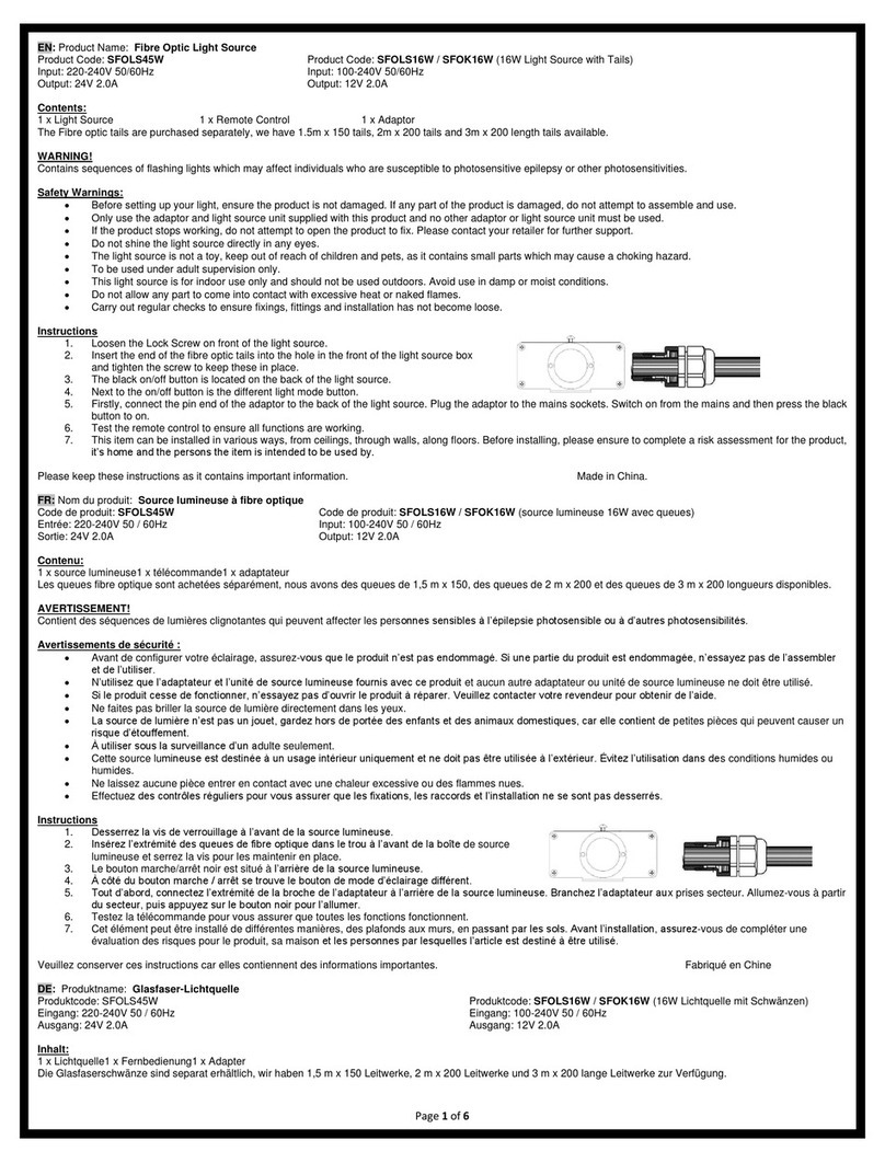 Playlearn SFOLS45W quick start guide