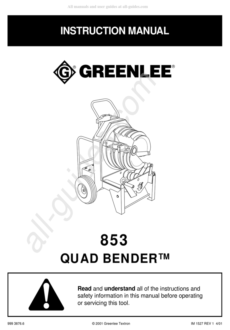 Textron Greenlee Quad Bender 853 User manual