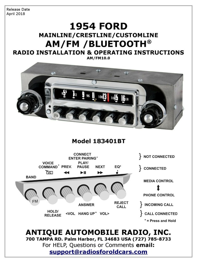 Antique Automobile Radio 183401BT User manual