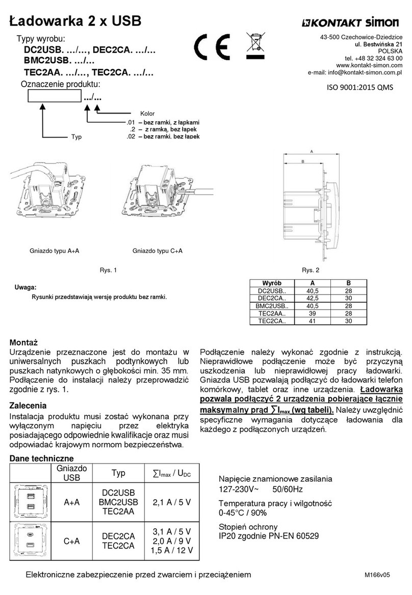 Kontakt Simon DC2USB Series User manual