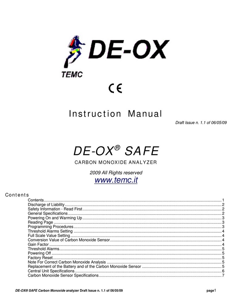 TEMC DE-OX SAFE instruction manual