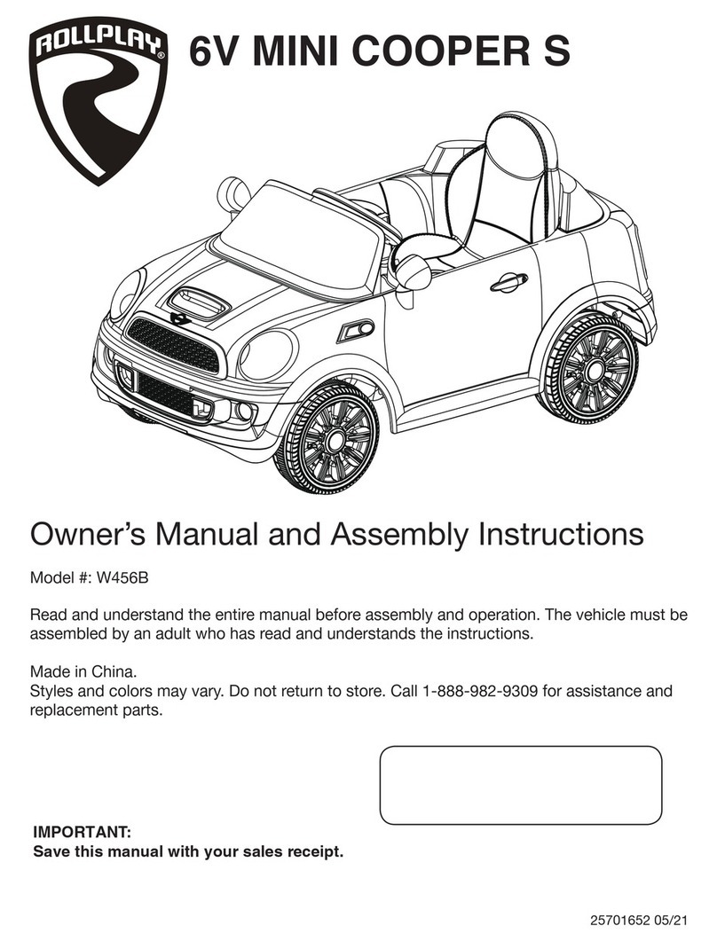 Rollplay Mini Cooper S Owner's manual and assembly instructions