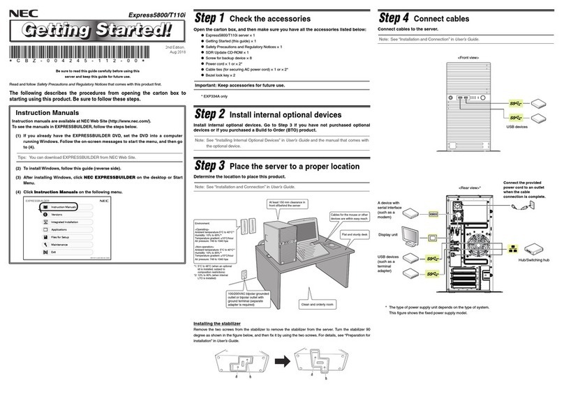 NEC Express5800/T110i User manual