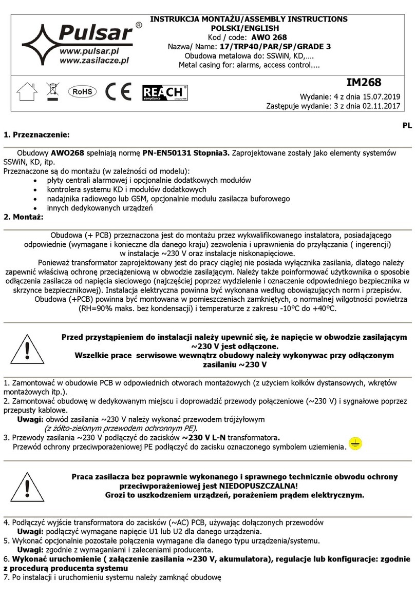 Pulsar 17/TRP40/PAR/SP/GRADE 3 User manual
