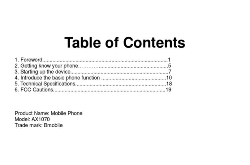 Bmobile AX1070 User manual Bmobile AX1070 User manual