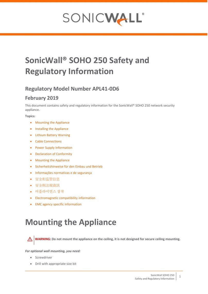 SonicWALL SOHO 250 Owner's manual