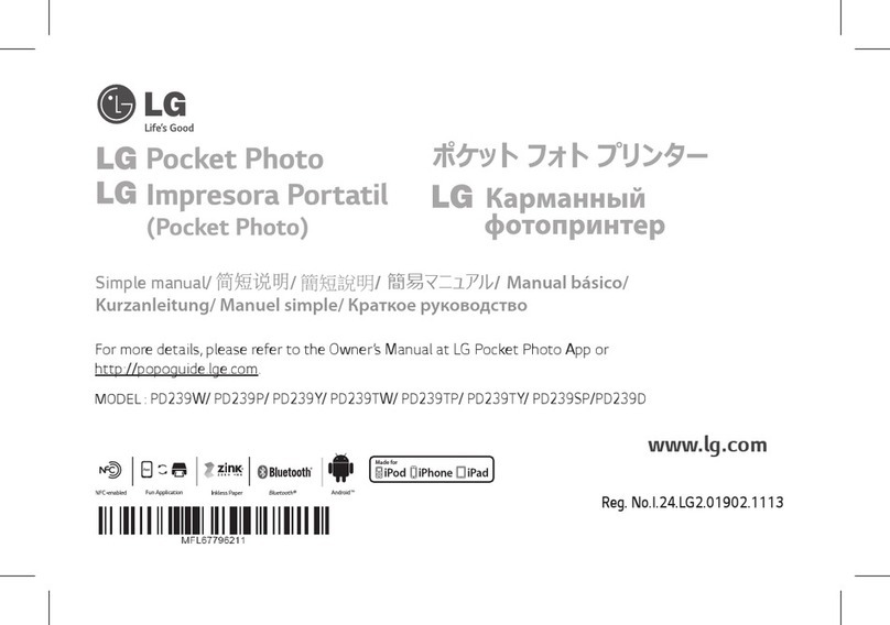 LG Pocket Photo PD239D Specification sheet
