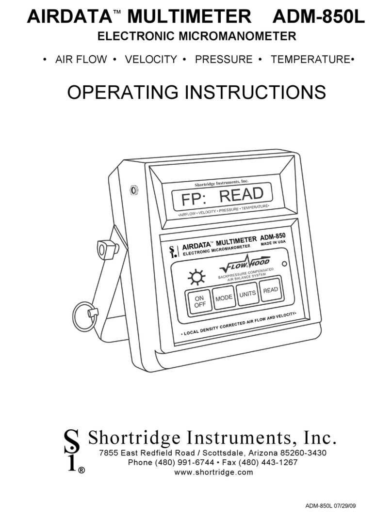 Shortridge Instruments AIRDATA ADM-850L User manual