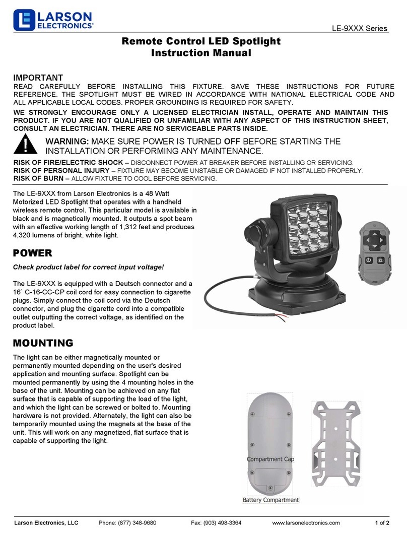 Larson Electronics The LE-9 Series User manual Larson Electronics The LE-9 Series User manual
