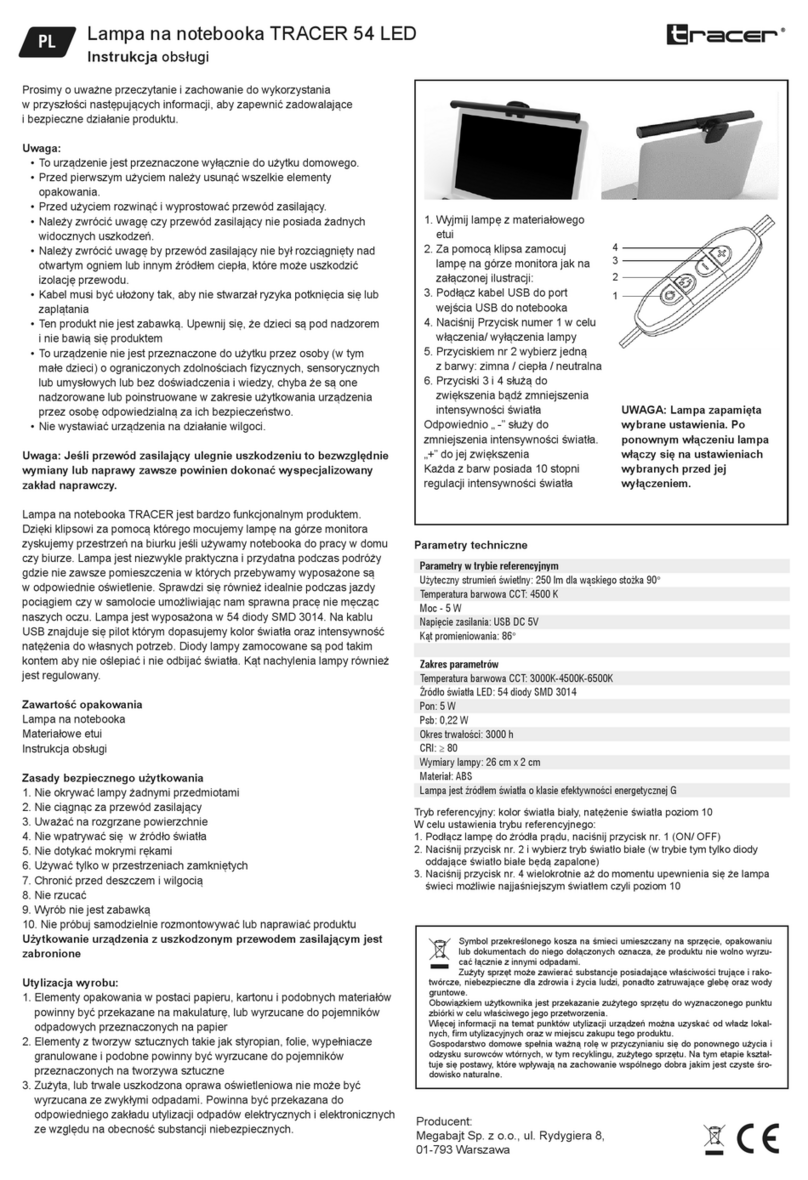 Tracer 54 LED instruction manual