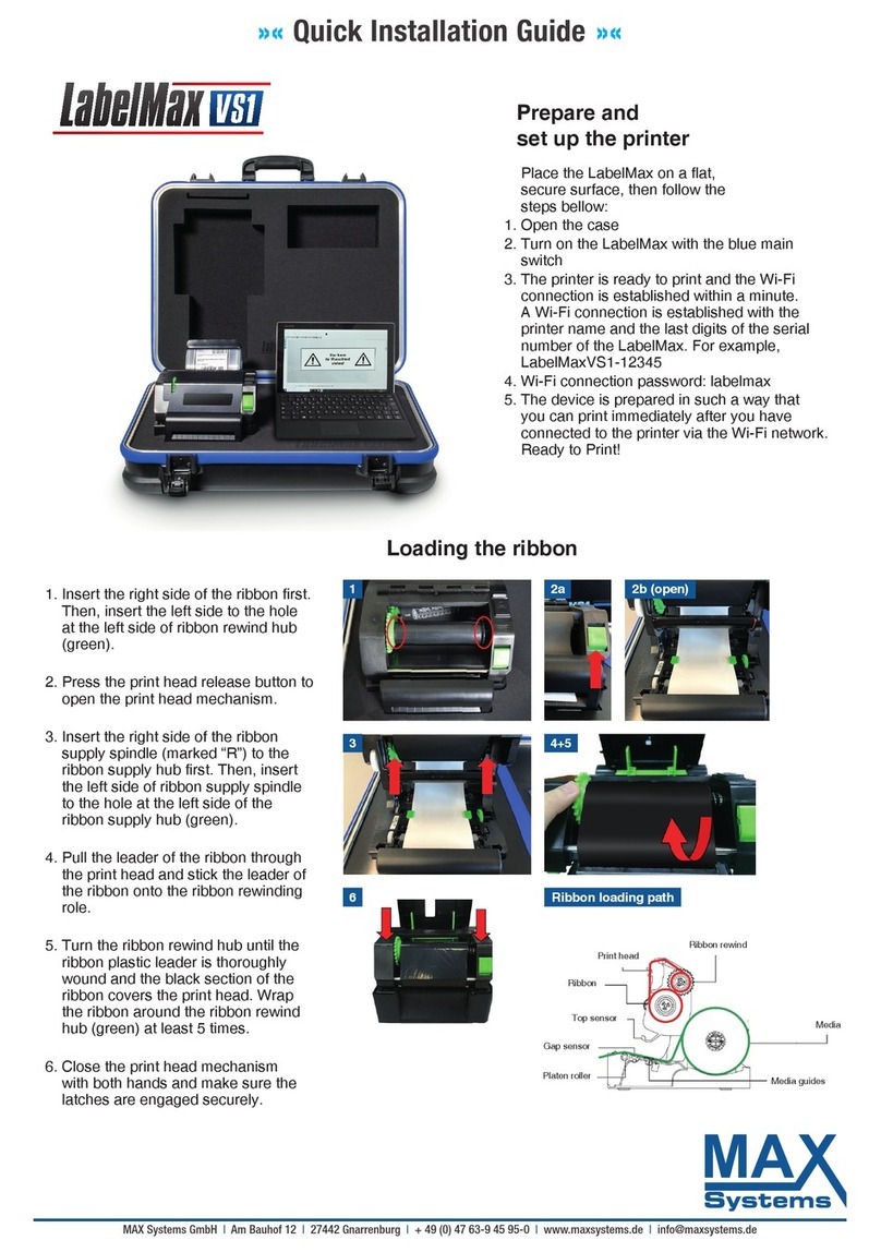 Max Systems LabelMax VS1 Quick installation guide