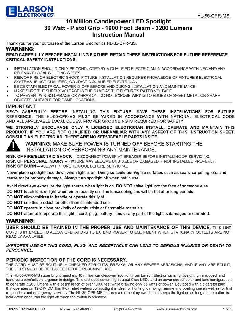 Larson Electronics HL-85-CPR-MS instruction manual Larson Electronics HL-85-CPR-MS instruction manual