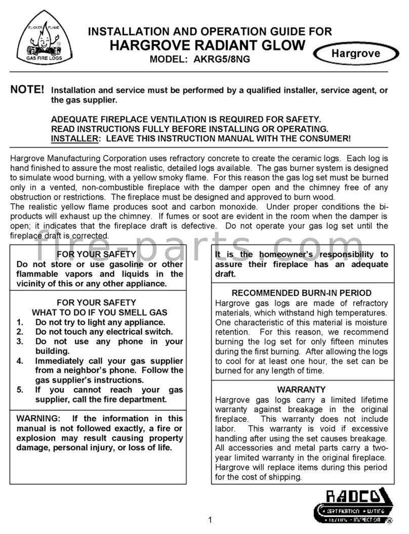 Hargrove AKRG5/8NG Operating instructions