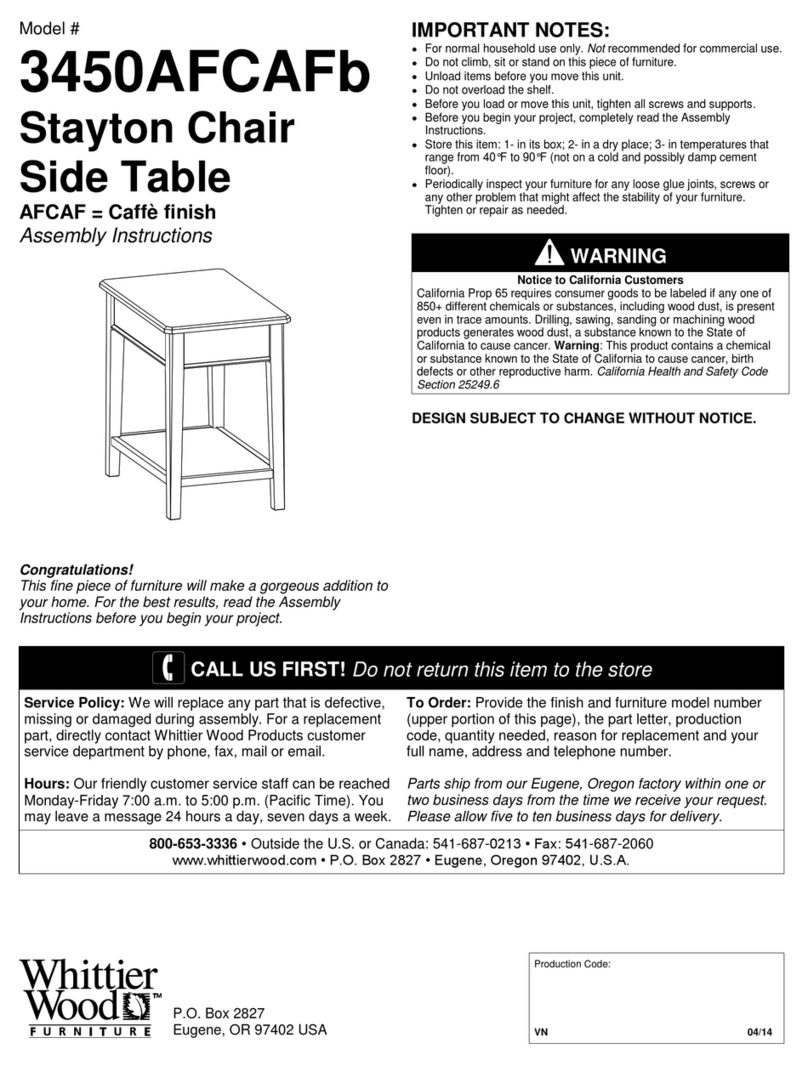 Whittier Wood Furniture 3450AFCAFb Assembly instructions