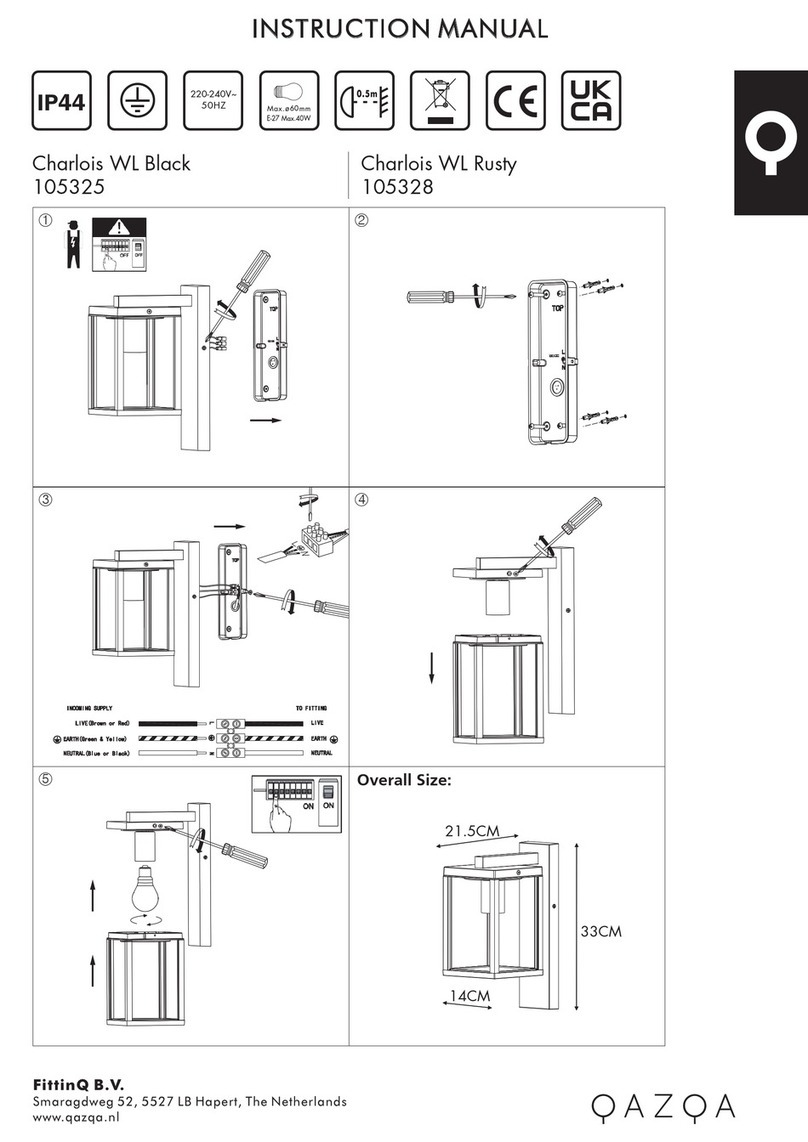 Qazqa Charlois WL Black User manual
