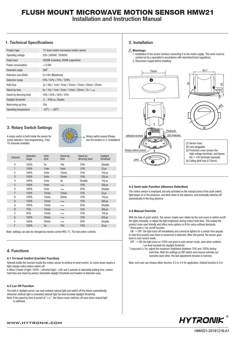 Hytronik HMW21 Installation and instruction manual