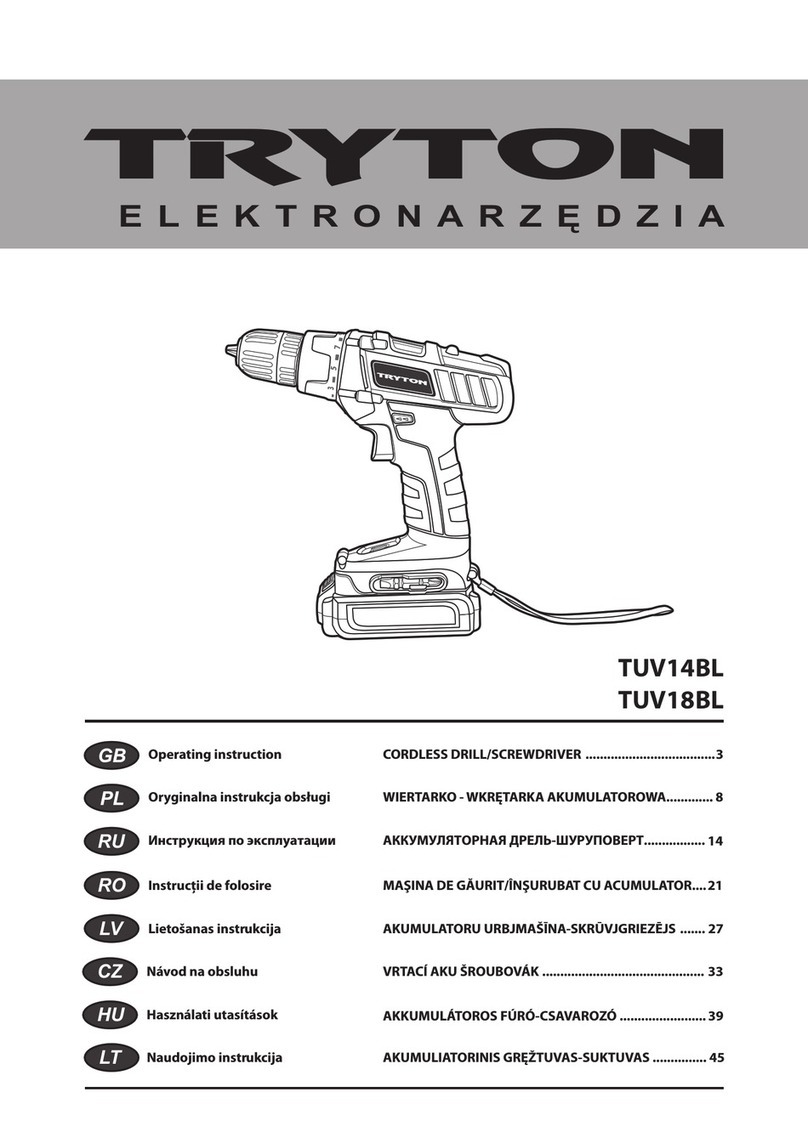 Tryton TUV14BL Operating	 instruction