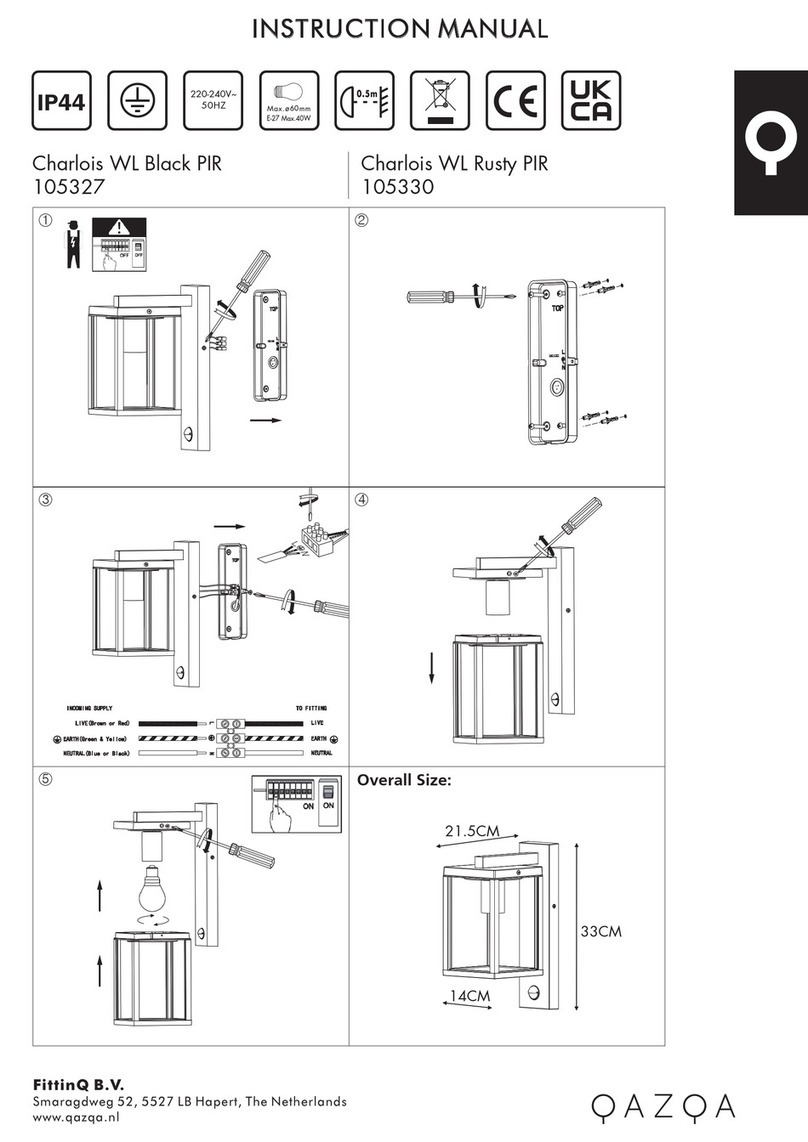 Qazqa Charlois WL Black PIR User manual