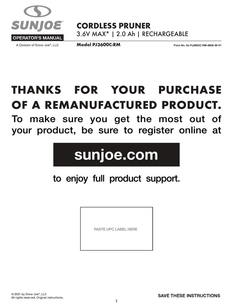 SNOWJOE Sunjoe PJ3600C-RM Operator's manual