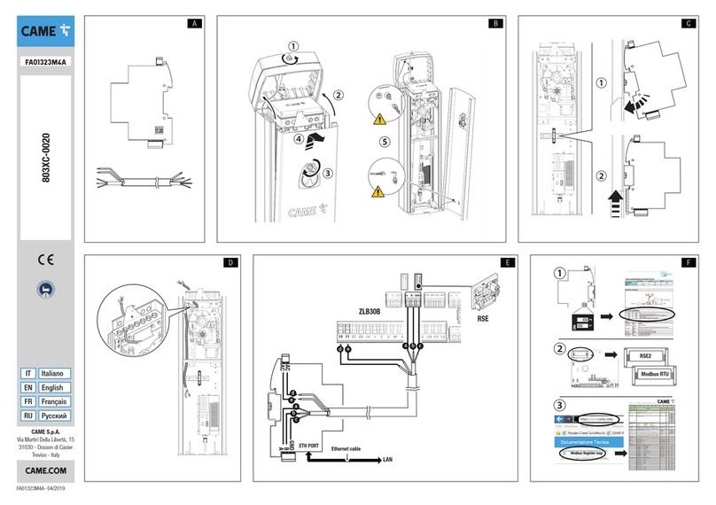 CAME 803XC-0020 User manual
