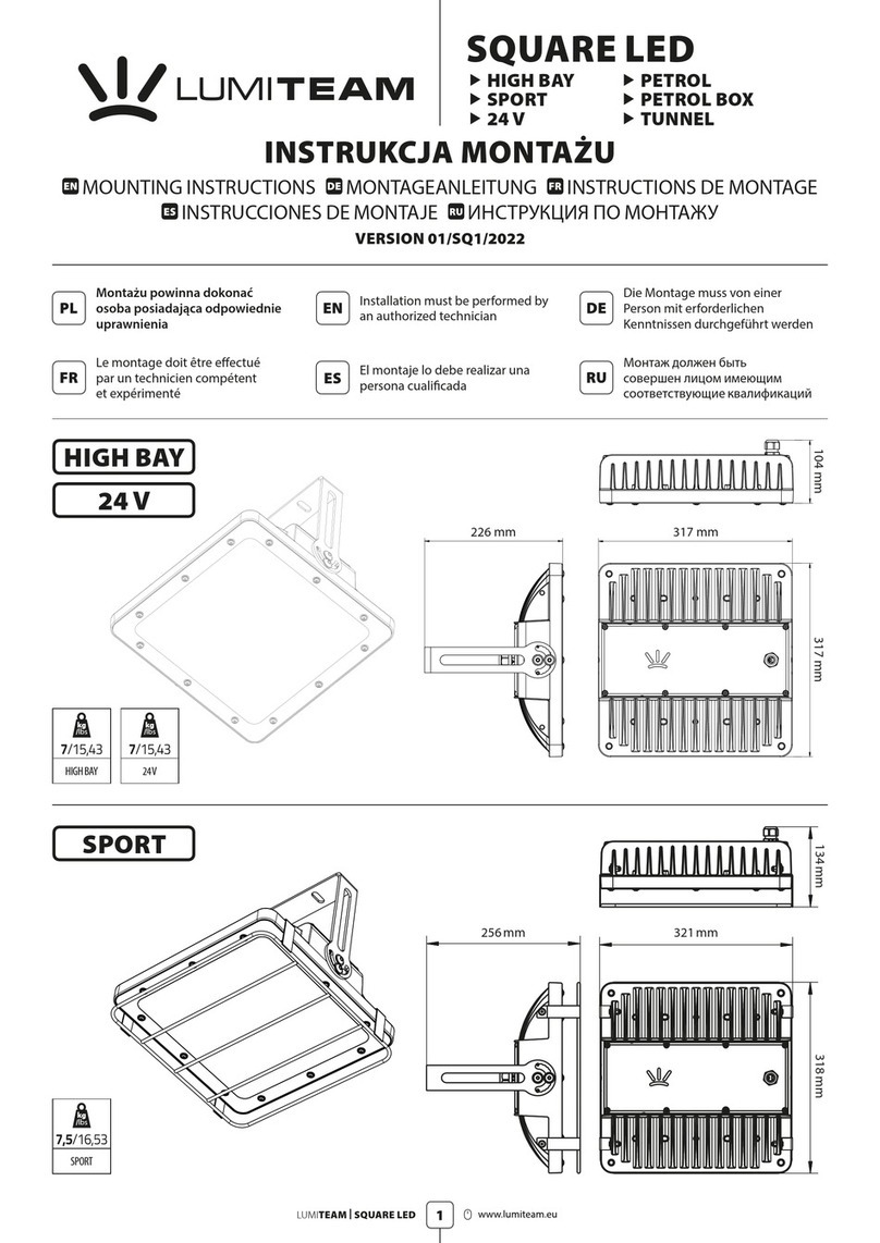 LUMI TEAM SQUARE LED 24V Mounting instructions