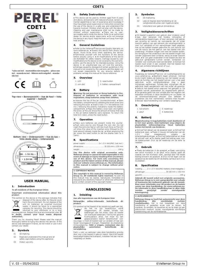 Perel CDET1 user manual