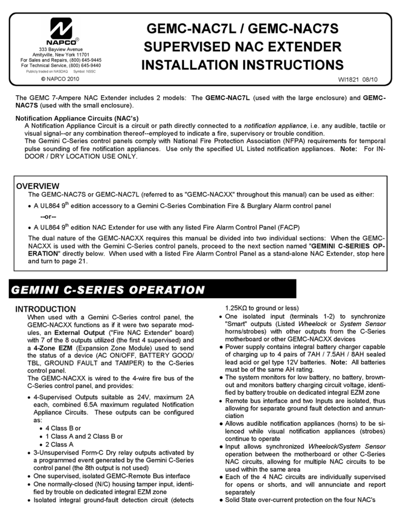 NAPCO GEMC-NAC7L installation instructions