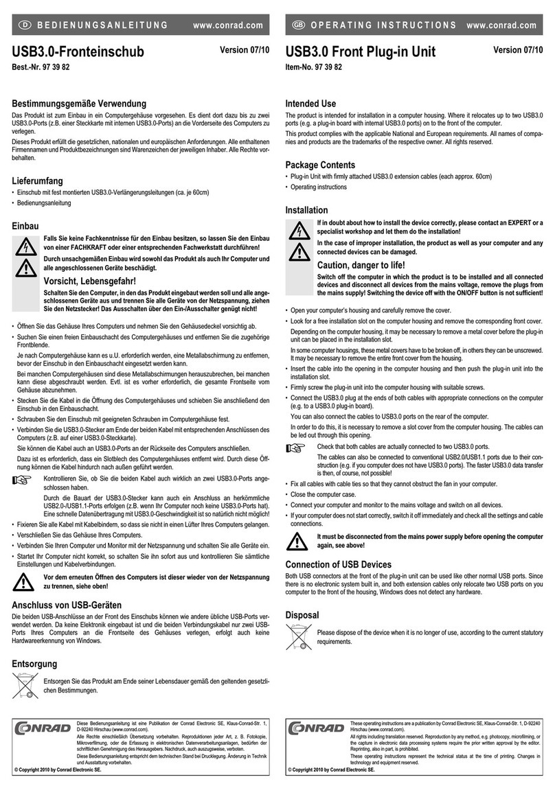 Conrad 97 39 82 operating instructions Conrad 97 39 82 operating instructions
