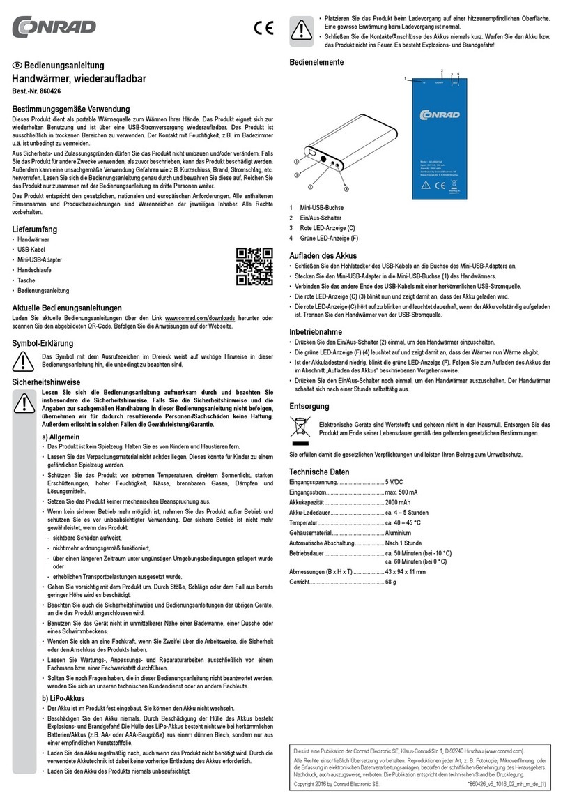 Conrad 860426 operating instructions